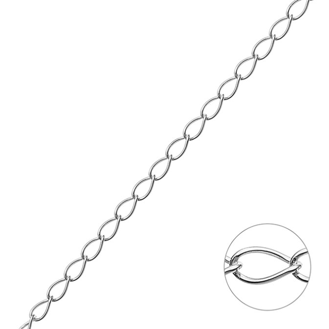 Catena rombo 3,6mm sfaccettata filo 0,6mm (1m)