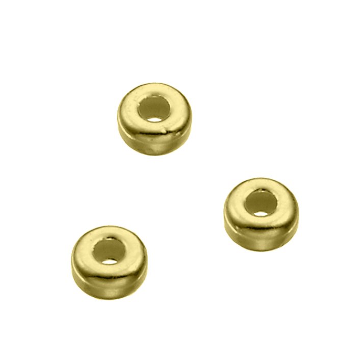 GOLDFILLED – Glatte Spacer Perlen 3mm Loch 1,2mm (100Stk)