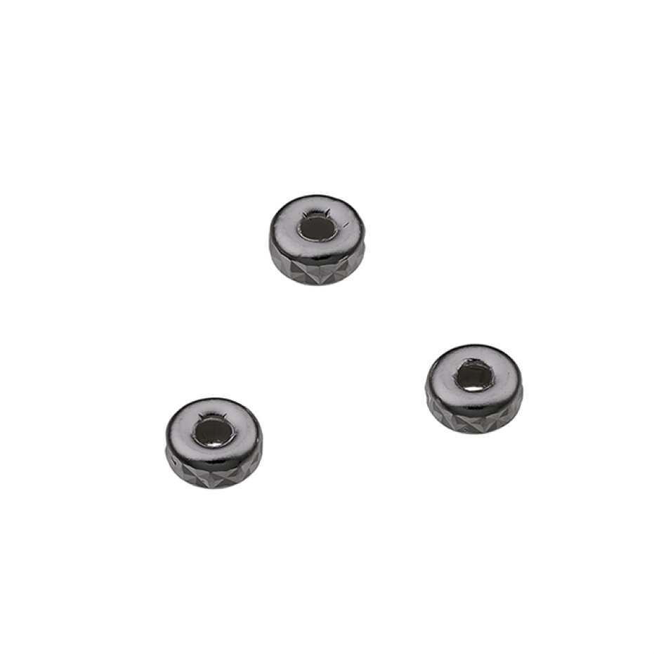 Rodiato Nero – Rondelle sfaccettate 4mm foro 1,5mm (circa 50pz)