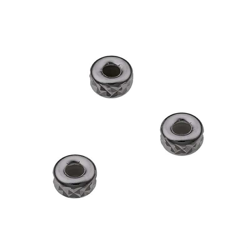 Rodiato Nero – Rondelle sfaccettate 5mm foro 1,8mm (circa 50pz)
