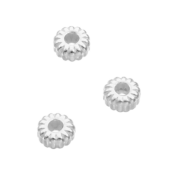 3mm corrugated beaded spacers hole 1,2mm (200pcs)