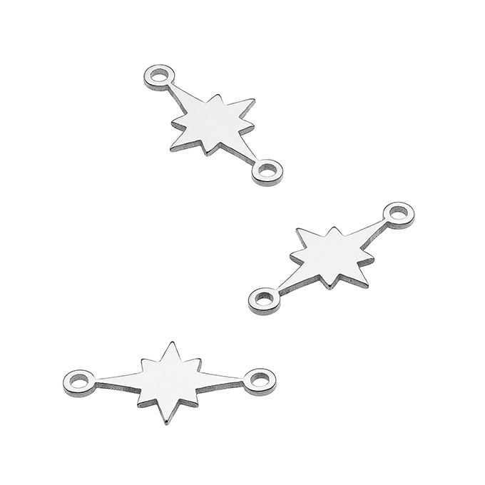 65×12,5mm star/sun pendants 2 rings (10pcs)