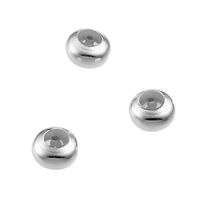 Spacer glatte Perlen mit Silikon-Blockierung 5mm Loch 2,7mm (ca 30Stk)