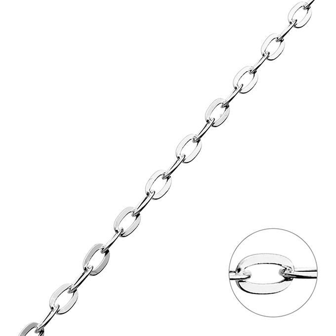 2,3mm long flat link chain (1m)