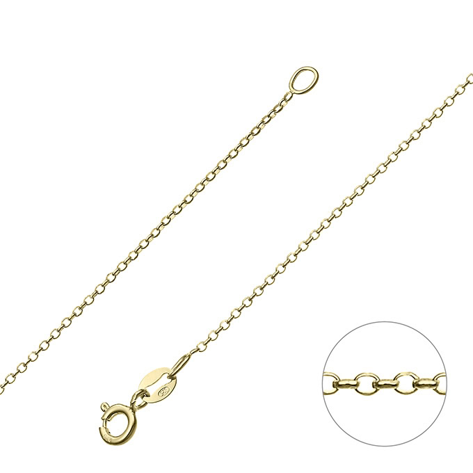 Yellow Gold 3µ – 1mm faceted belcher chain (1m)