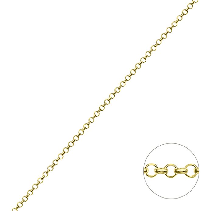 Goldgelb Vergoldet 1µ – Jasseronkette facettiert 1,7mm Draht 0,6mm (1m)