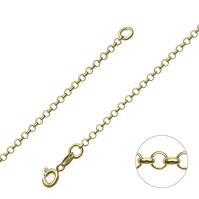 Yellow Gold 3µ – 2,3mm belcher chain wire 0,7mm (1m)