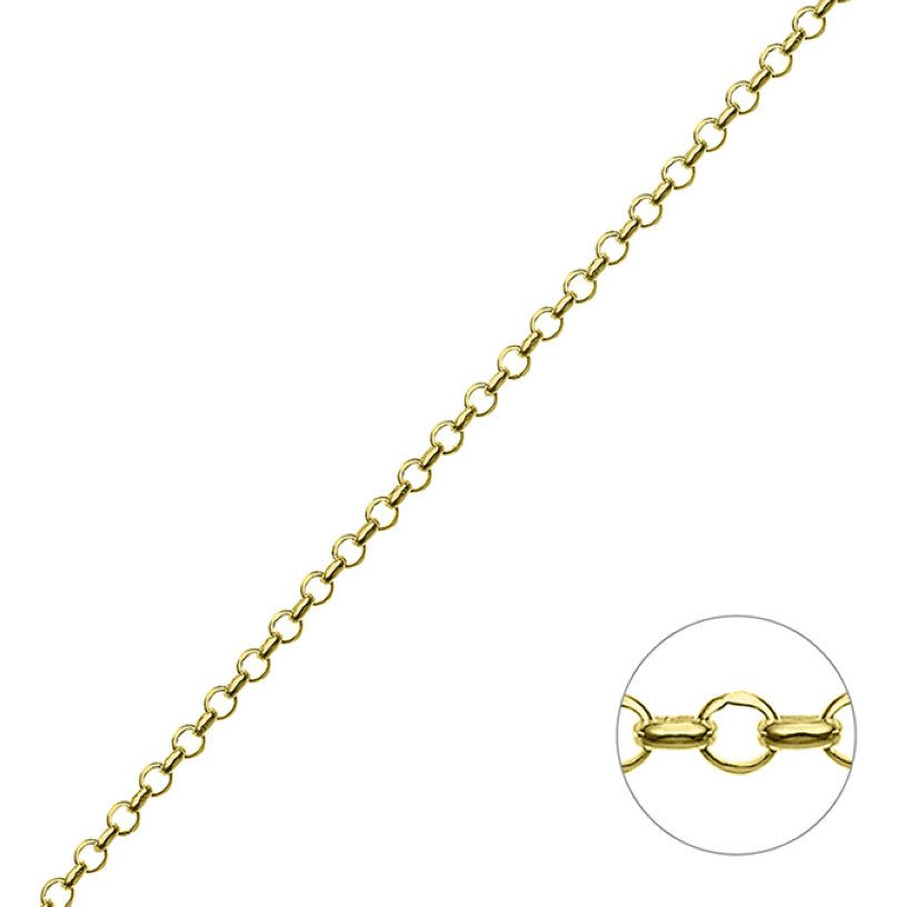 Goldgelb Vergoldet 1µ – Jasseronkette facettiert 2,2mm Draht 0,7mm (1m)