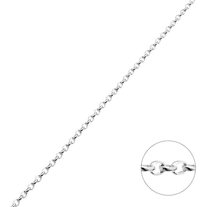 1,9mm half round oval faceted link chain 0,4mm wire (1m)