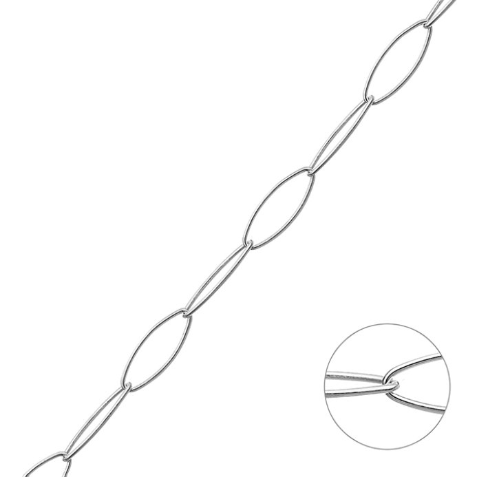 Catena rolò ovale 5x13mm filo 0,6mm (1m)