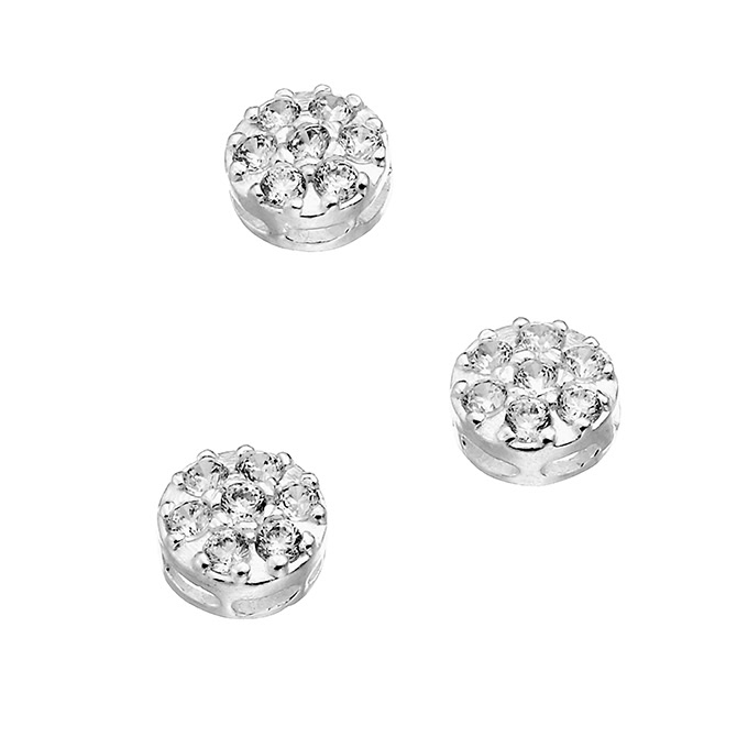 Round slide charms in cz 8mm (5pcs)