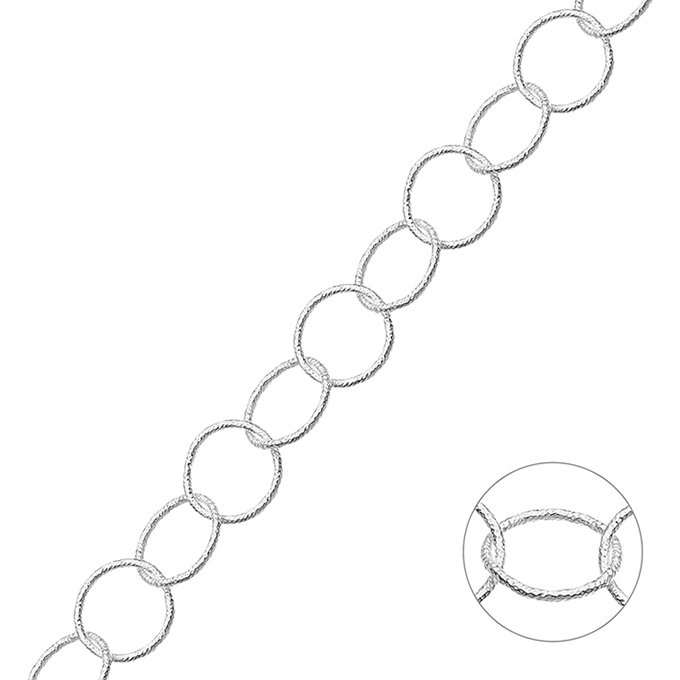 Catena rolò tonda sfaccettata 10mm filo 0,8mm (1m)