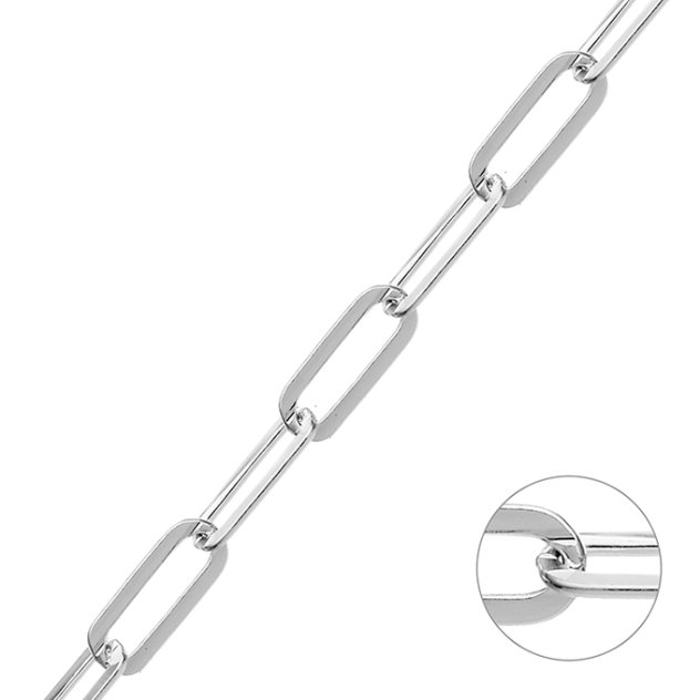 Catena rolò rettangolare piatta 5,6x14mm filo 0,6mm (1m)