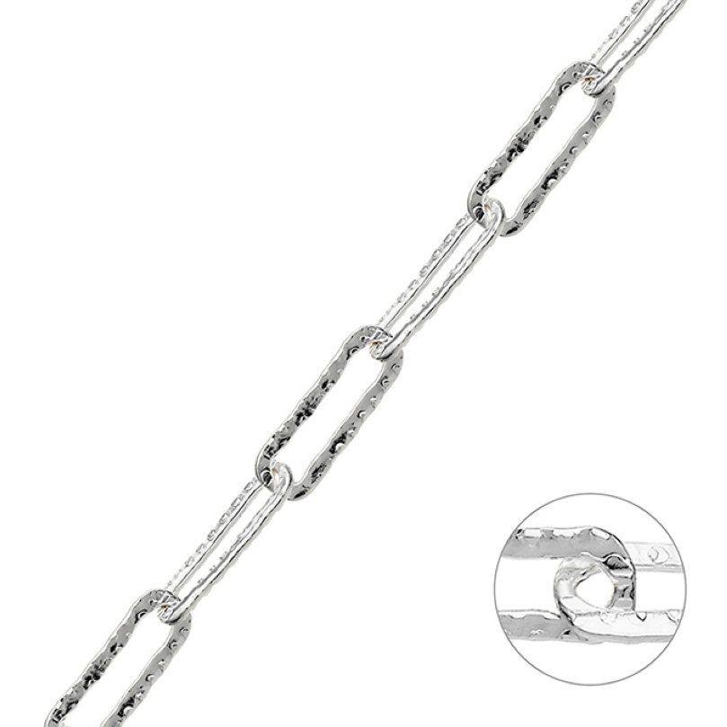 Catena rolò rettangolare piatta incisa 5x15mm filo 1mm (1m)