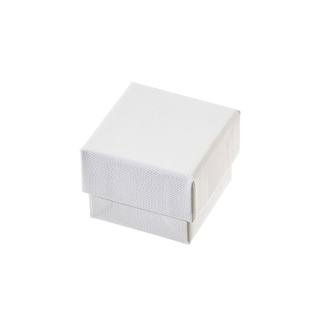 Astuccio per gioielli bianco per anelli o orecchini 50x50x35mm (1pz)