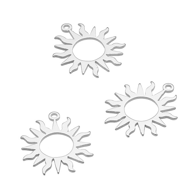 Breloques soleil évidé 12×14,5mm avec anneau (5pcs)