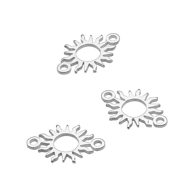 6,9x10mm hollow sun charms 2 rings (10pcs)