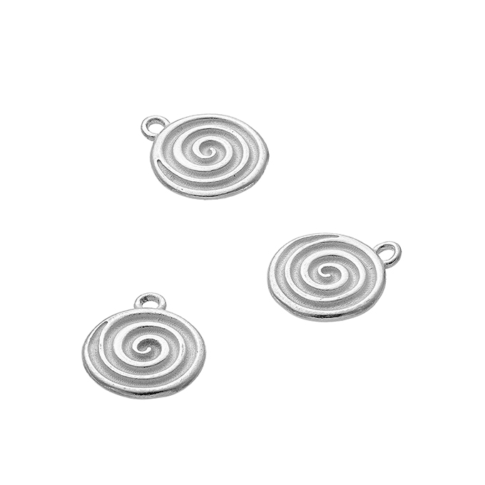 Médaille gravée spirale 9,7mm (3pcs)