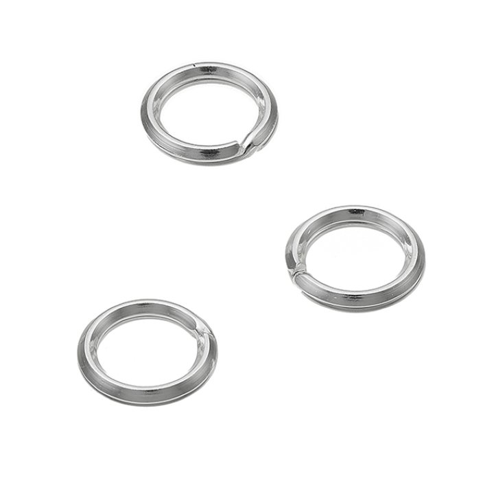 Weiss Rhodiniert – Doppelring 8mm Draht 1mm (ca 30Stk)