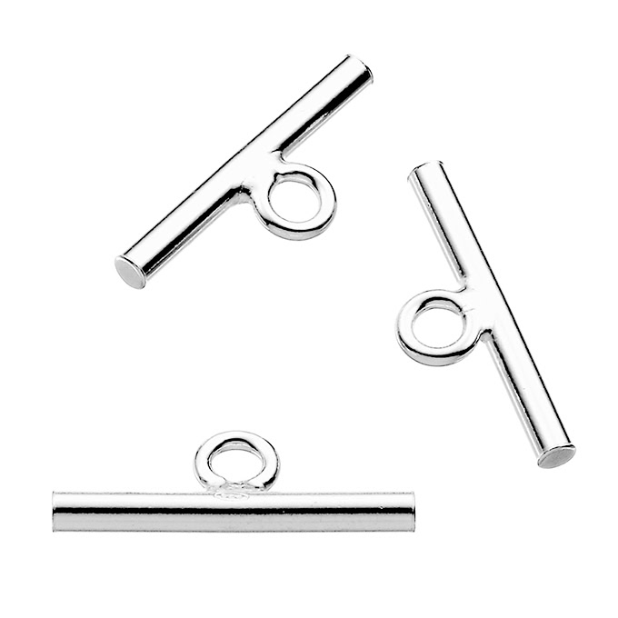 Barres pour fermoirs toggle 15x2mm avec anneau (10pcs)