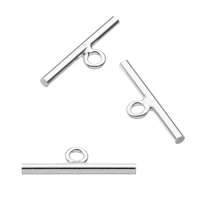 Barres pour fermoir toggle 25x2mm avec anneau (5pcs)