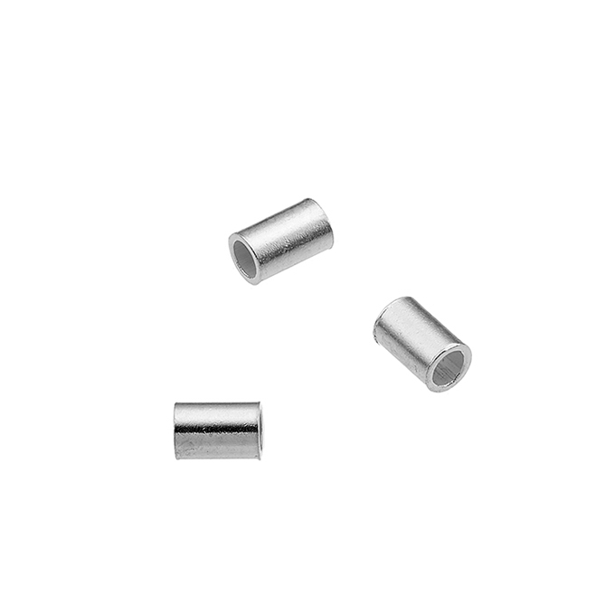 Weiss Rhodiniert – Quetschperlen glatt 2x3mm (ca 200Stk)