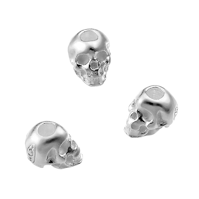 Totenkopf Perle 5mm Loch 1,6mm (10Stk)