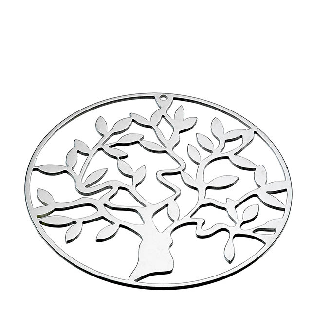 35mm laser cut tree 1 hole medal (1pc)