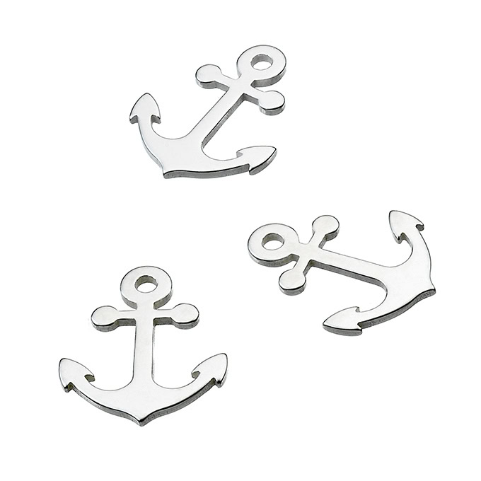 10mm anchor charms with 1 hole (10pcs)