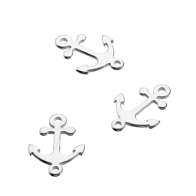 Breloques ancre 12mm 2 trous (10pcs)