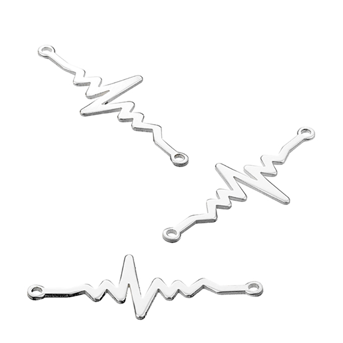 Ciondolo battito del cuore 20mm 2 anelli (10pz)