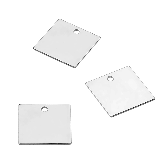 10mm laser cut square 1 hole charms (10pcs)