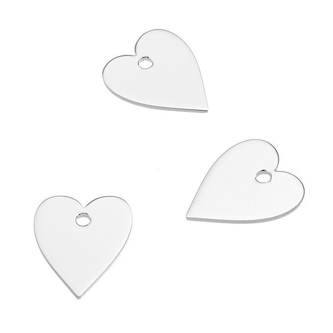 15mm mirror polished elongated heart charms (10pcs)