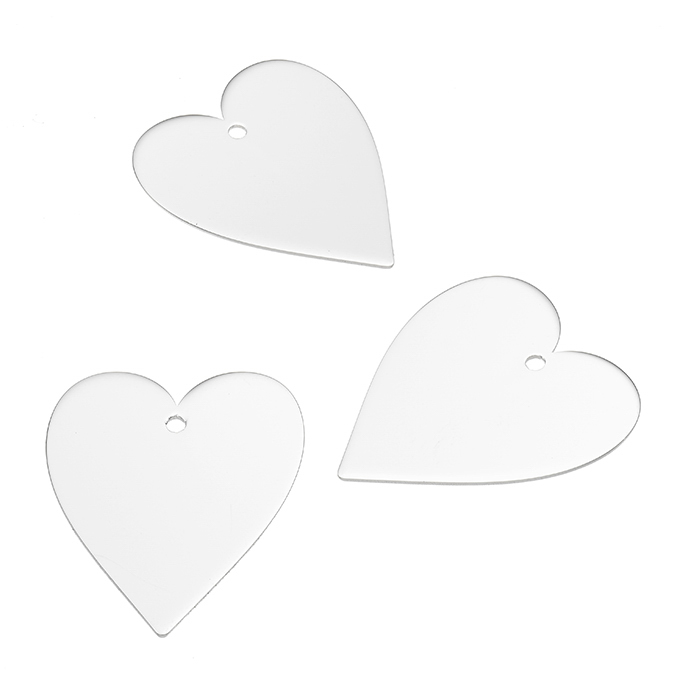 Breloques coeur allongé 20mm polies miroir (5pcs)