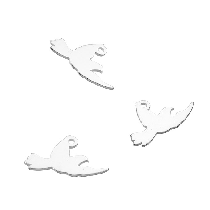 10x14mm dove charms holes 0,9mm (10pcs)