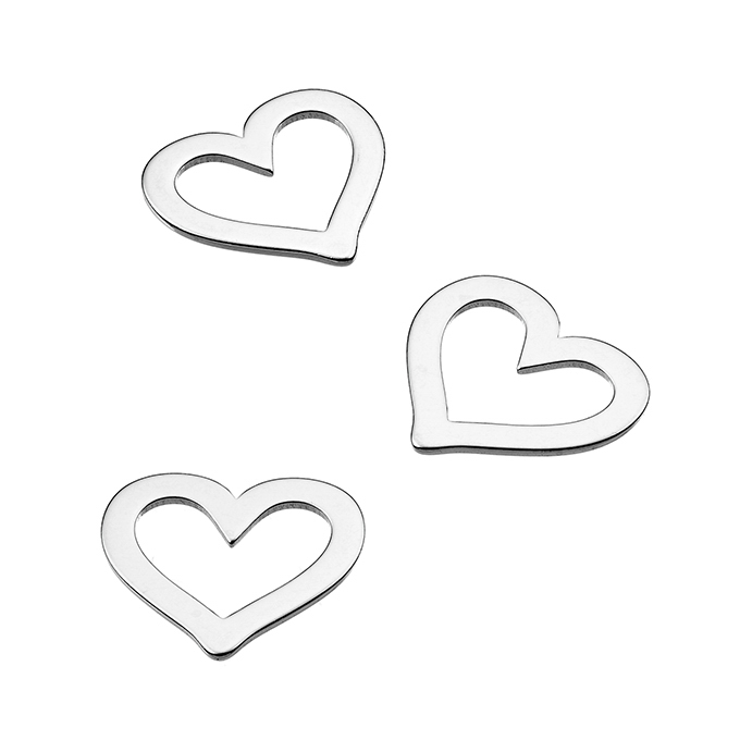 10mm laser cut openwork heart charms (approx. 30pcs)