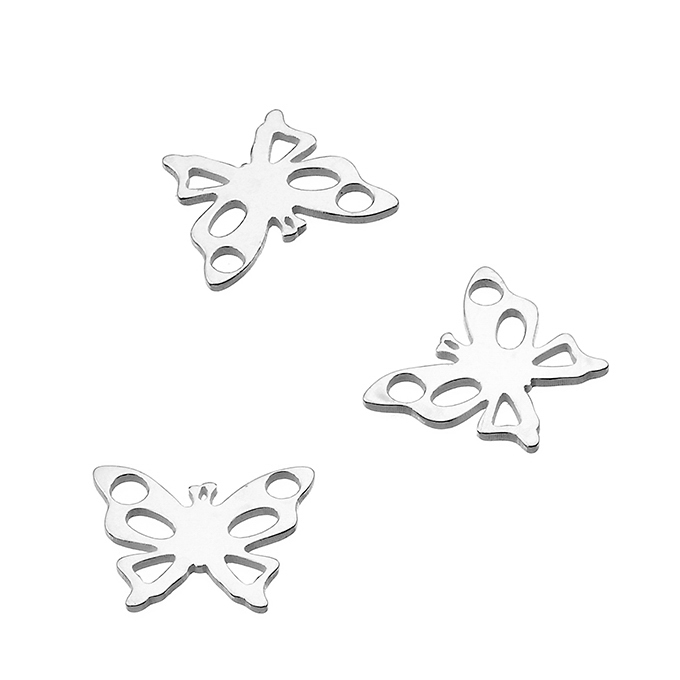 Breloques papillon ajouré 7mm (env. 20pcs)