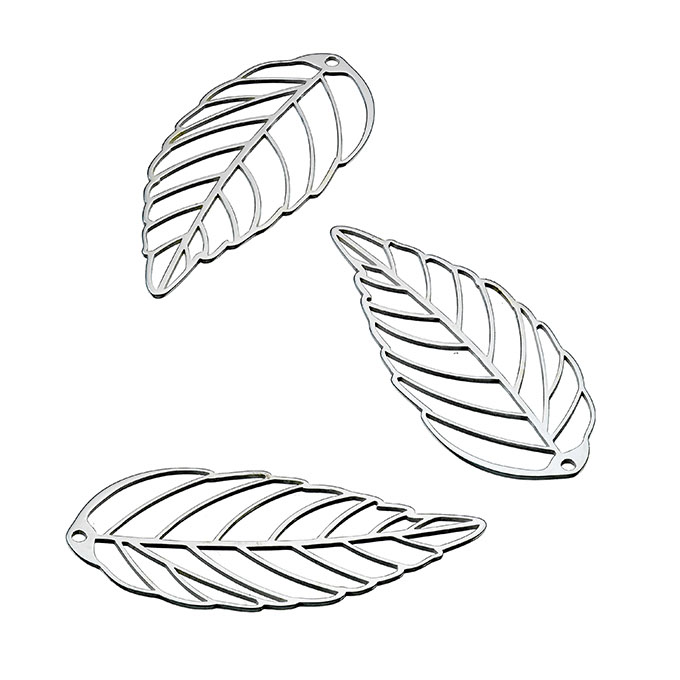 30mm leaf charms 1 hole (3pcs)