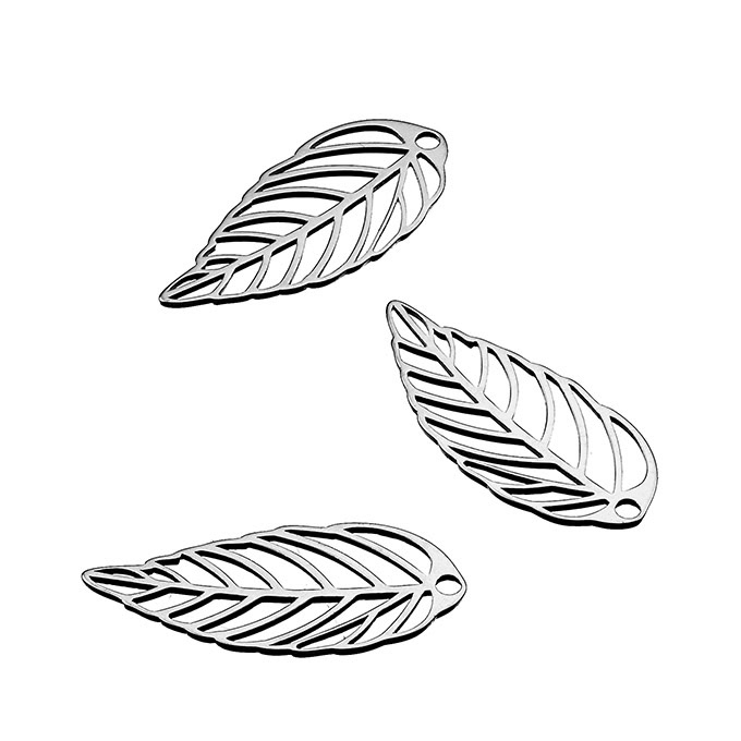 15mm laser cut leaf charms 1 hole (10pcs)