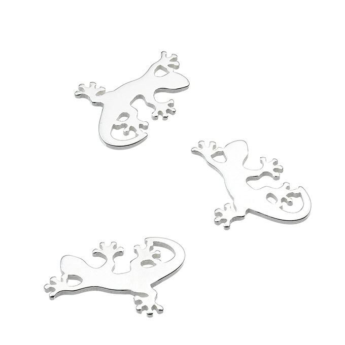 Breloques gecko lézard 10mm 1 trou (10pcs)