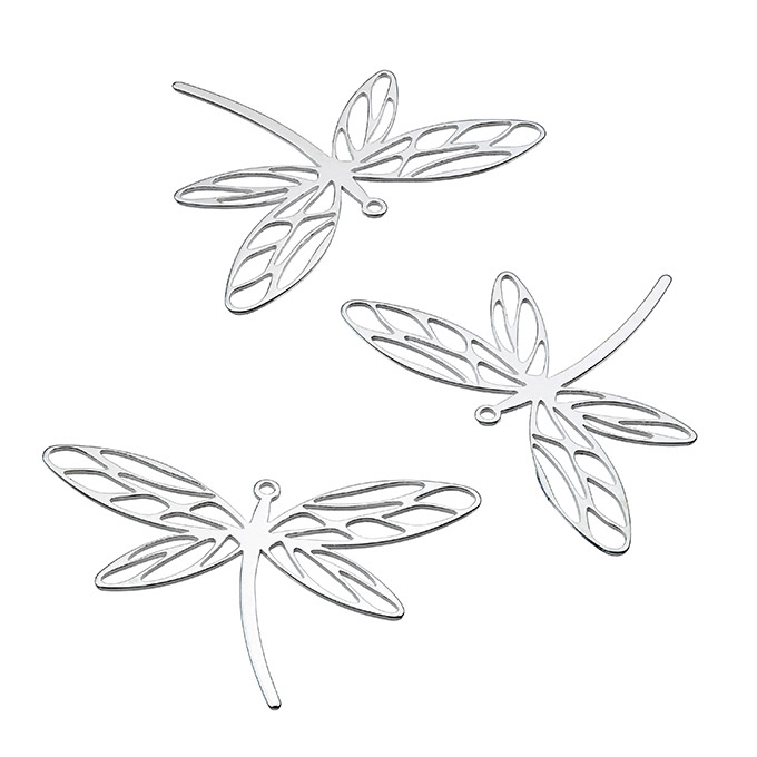 30mm dragonfly charms 1 hole (3pcs)