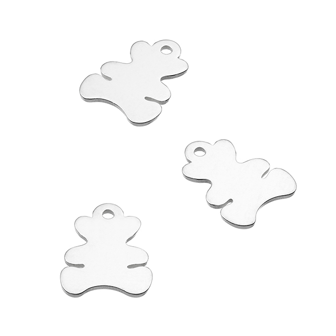 Breloques ourson 10mm 1 trou (10pcs)