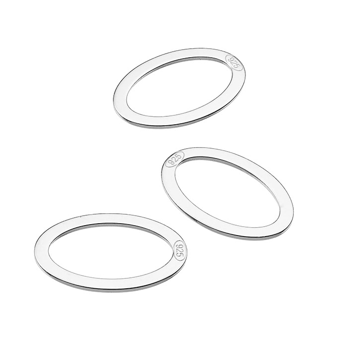 10x15mm flat oval charms wire 1,5mm (approx. 20pcs)