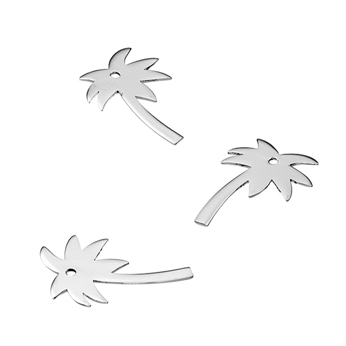 15mm Palm tree charms with 1 hole (10pcs)