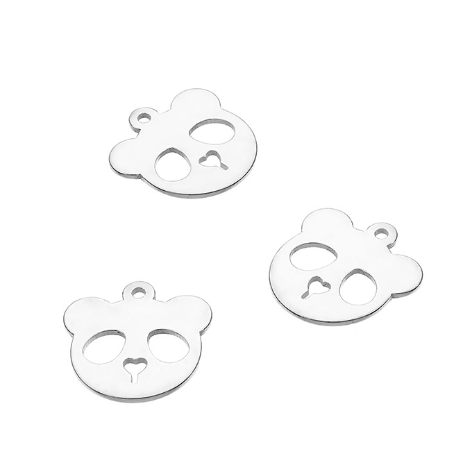 Breloques panda 10mm trou 0,8mm (10pcs)