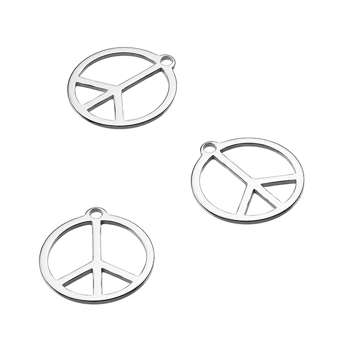 10mm laser cut peace symbol charms (10pcs)