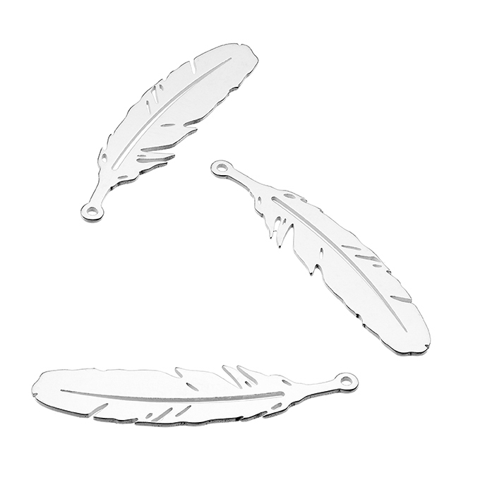 30mm feather charms 1 hole (10pcs)