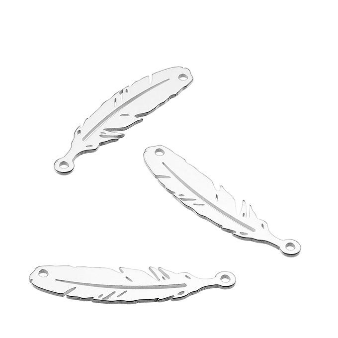 22mm feather charms 2 holes (10pcs)