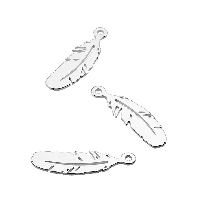 15mm feather charms 1 hole (10pcs)