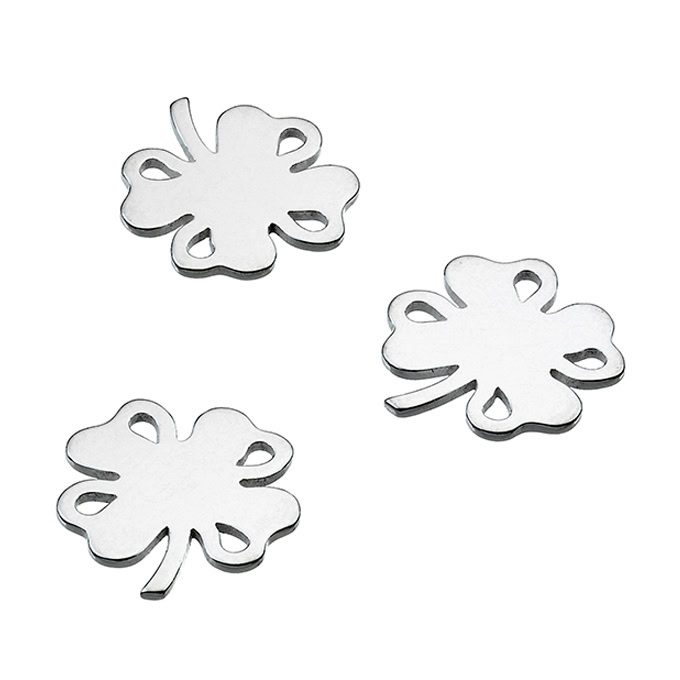 Breloques trèfle à 4 feuilles 10mm 4 trous (10pcs)